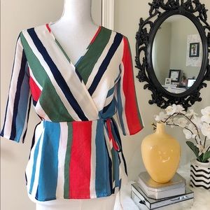Colorful Wrap Top